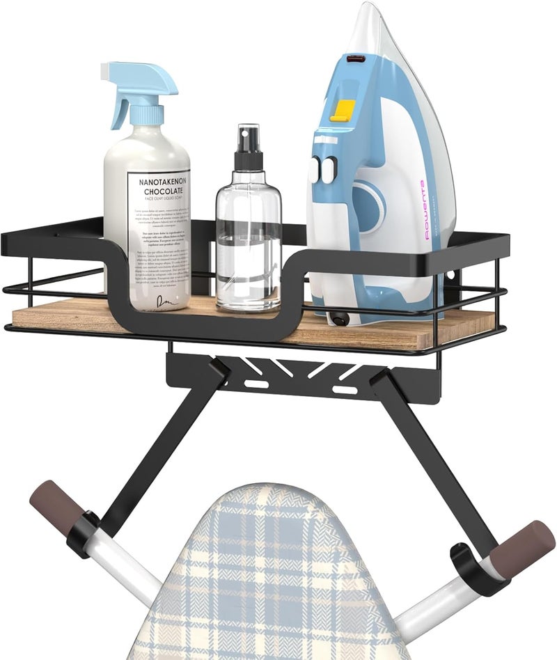 PAROTO Ironing Board Holder Wall Mount, Laundry Room Organization Storage, Black, T&V Shaped Space Saving Ironing Board Hanger for Laundry Room Decor and Accessories - Image 1